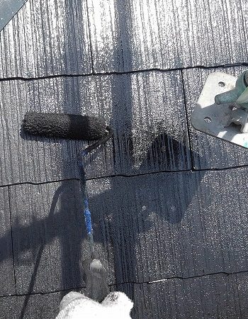 屋根 上塗り2回目