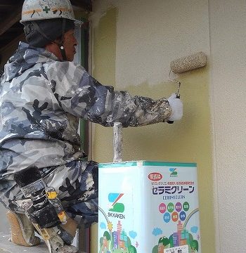 マスチックローラーで模様