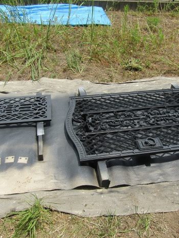 門は外してから吹き付け