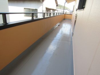 ２階共有廊下ウレタン防水完成