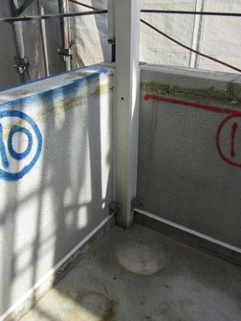 建物の調査をし、マーキング