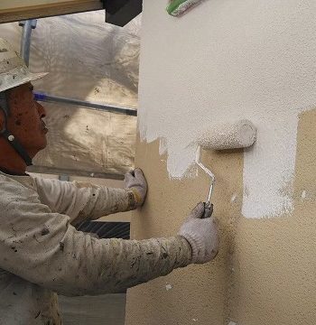 外壁塗装下塗りの山あげ