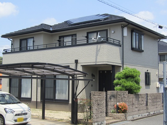 早島町の外壁塗装工事完成