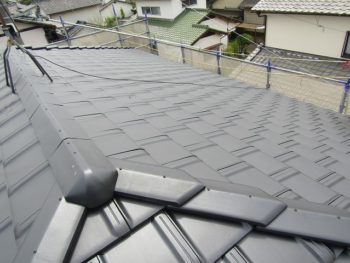 平板瓦に葺き替え