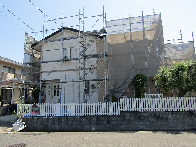 倉敷市外壁張替の現場