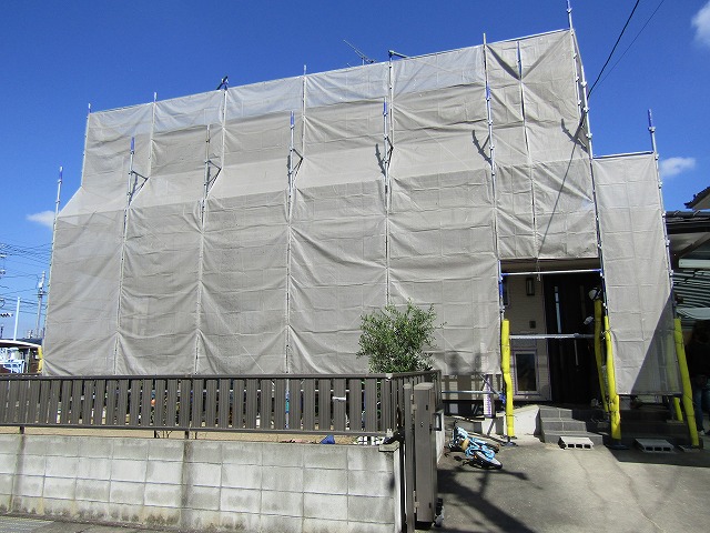 瀬戸内市の塗装現場