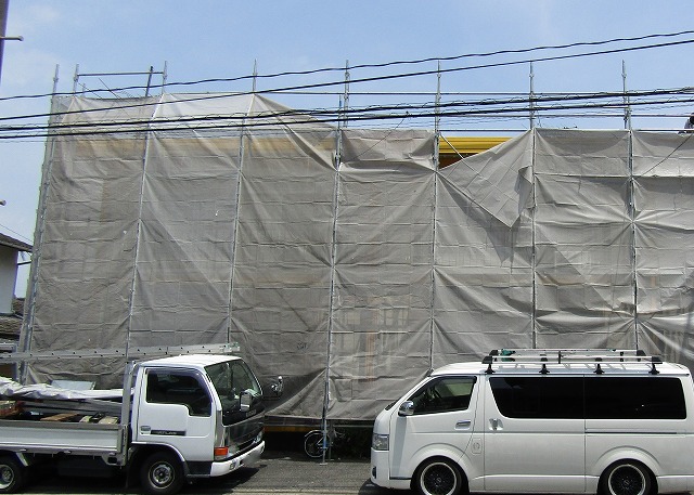 倉敷市のアウトレットモール近くにある現場