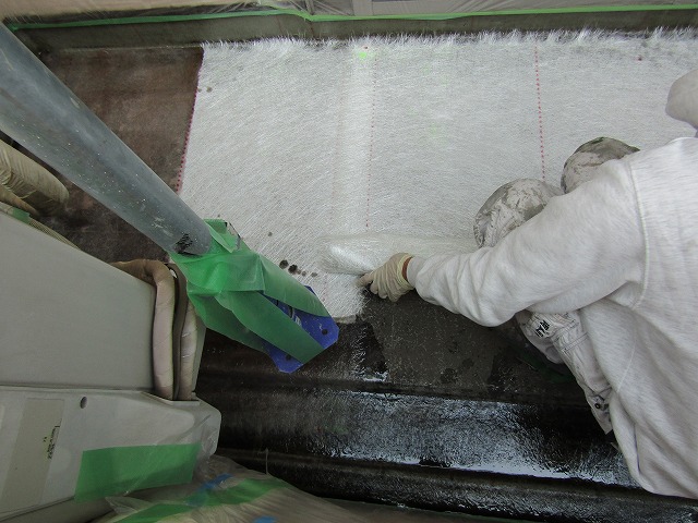 FRP防水工事　ガラス繊維マット