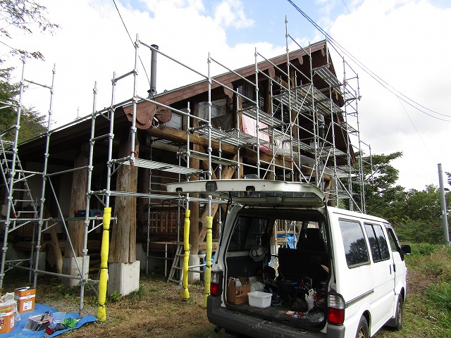 ログハウス塗装工事