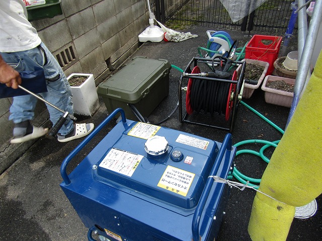 高圧洗浄の準備