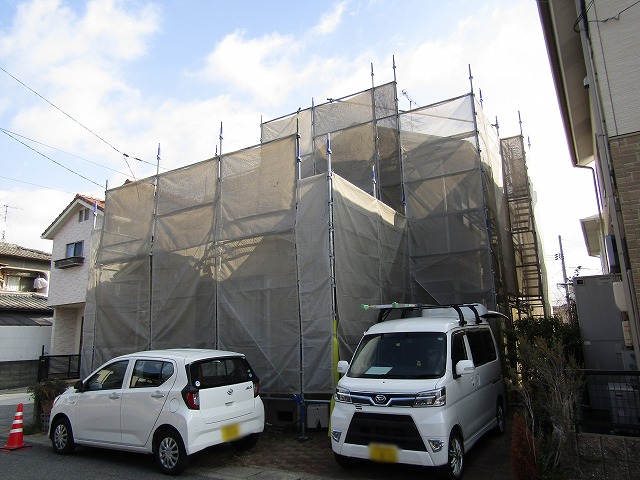 倉敷市住宅塗装現場