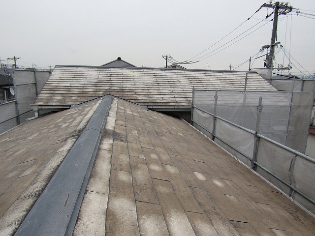 洗浄したあとの屋根