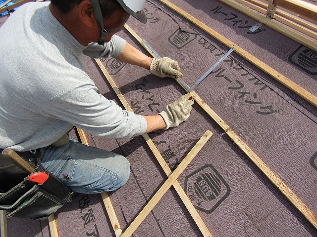 桟木の取り付け