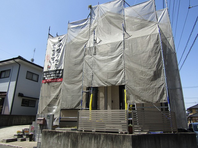 玉野市住宅塗装現場