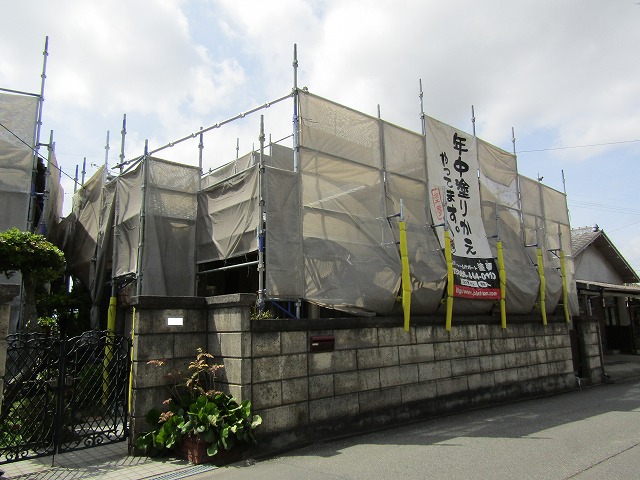 岡山市の塗装現場