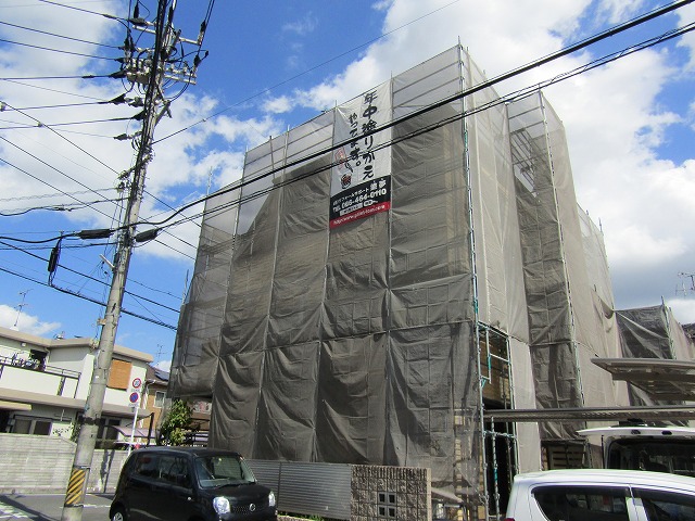 岡山市中区3階建ての現場