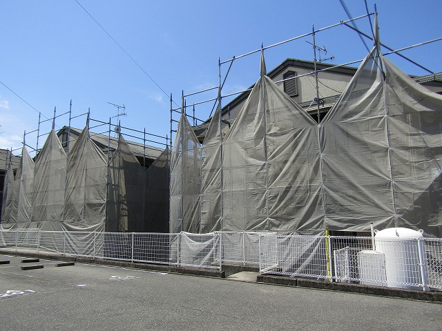 倉敷市アパート塗装現場