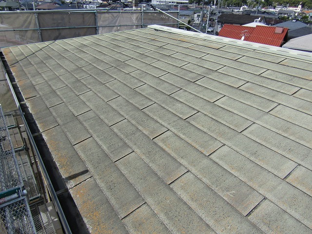 高圧洗浄後の屋根