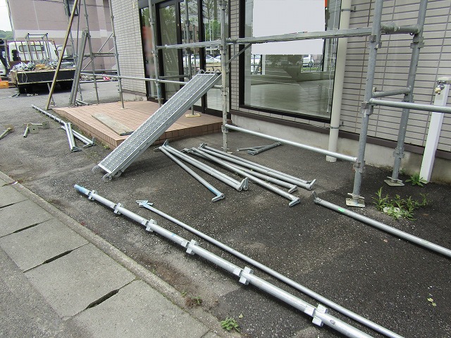 倉敷市の事務所 足場