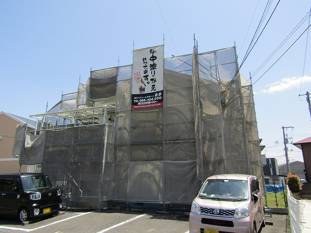 倉敷市のアパートの現場