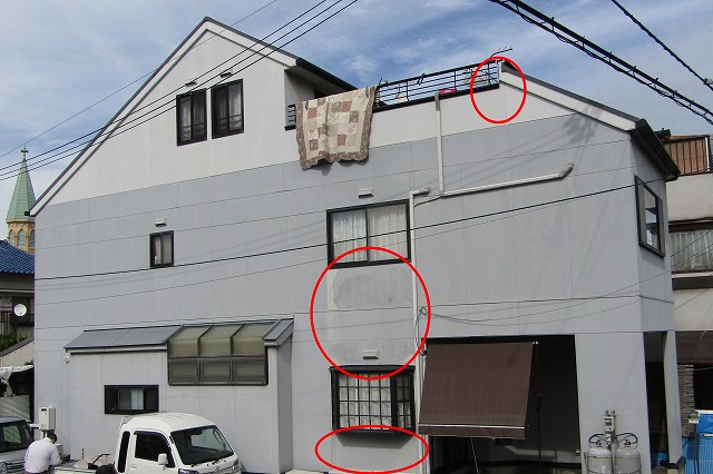 施工前の写真と雨漏り箇所
