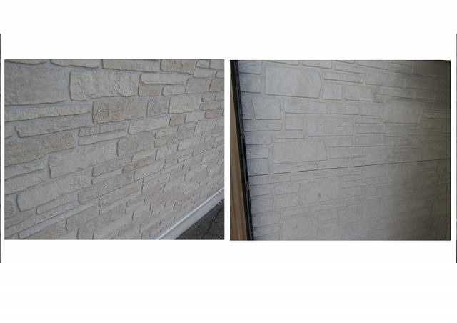 外壁増築部分との色褪せの違い