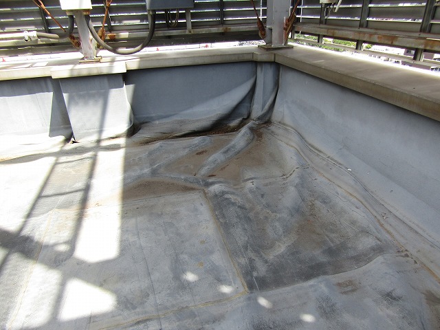 防水シートがかなりよれていた