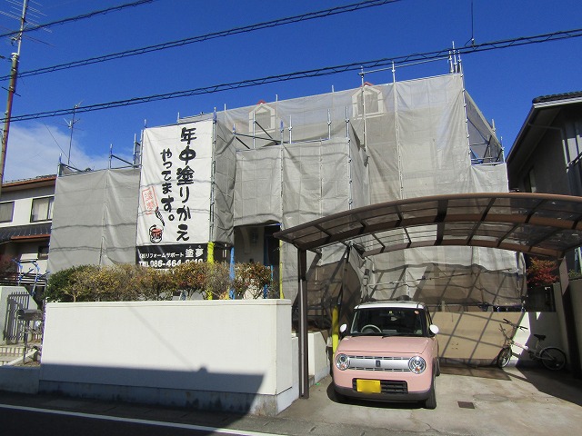 倉敷市の塗装現場