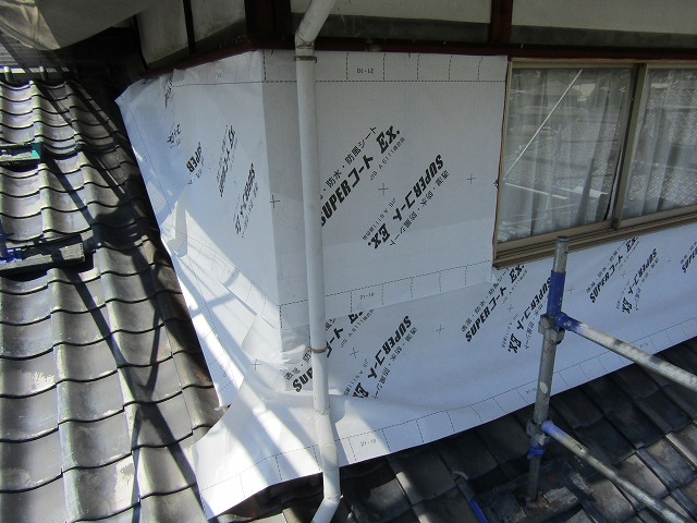 外壁に防水シート