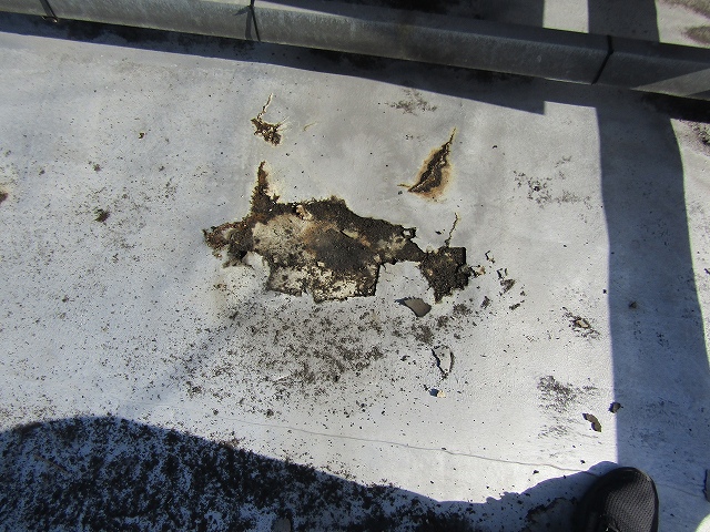 ゴムシート防水が切れていた