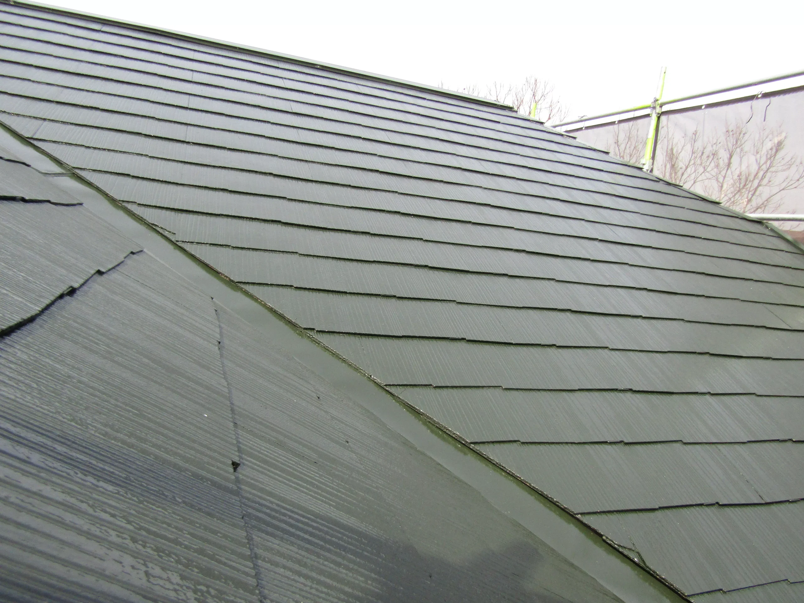 無機塗料で塗装した屋根