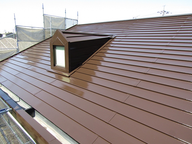 板金屋根の塗装後