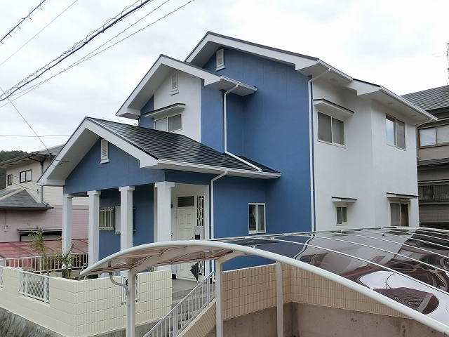 青とホワイトの塗り分け