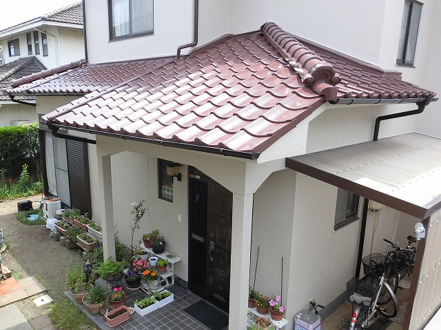 屋根の塗装完成