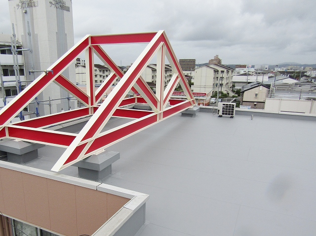 屋上シート防水完成