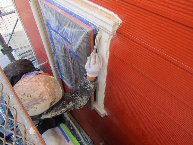 窓枠の塗装