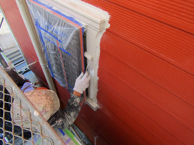 窓枠の塗装