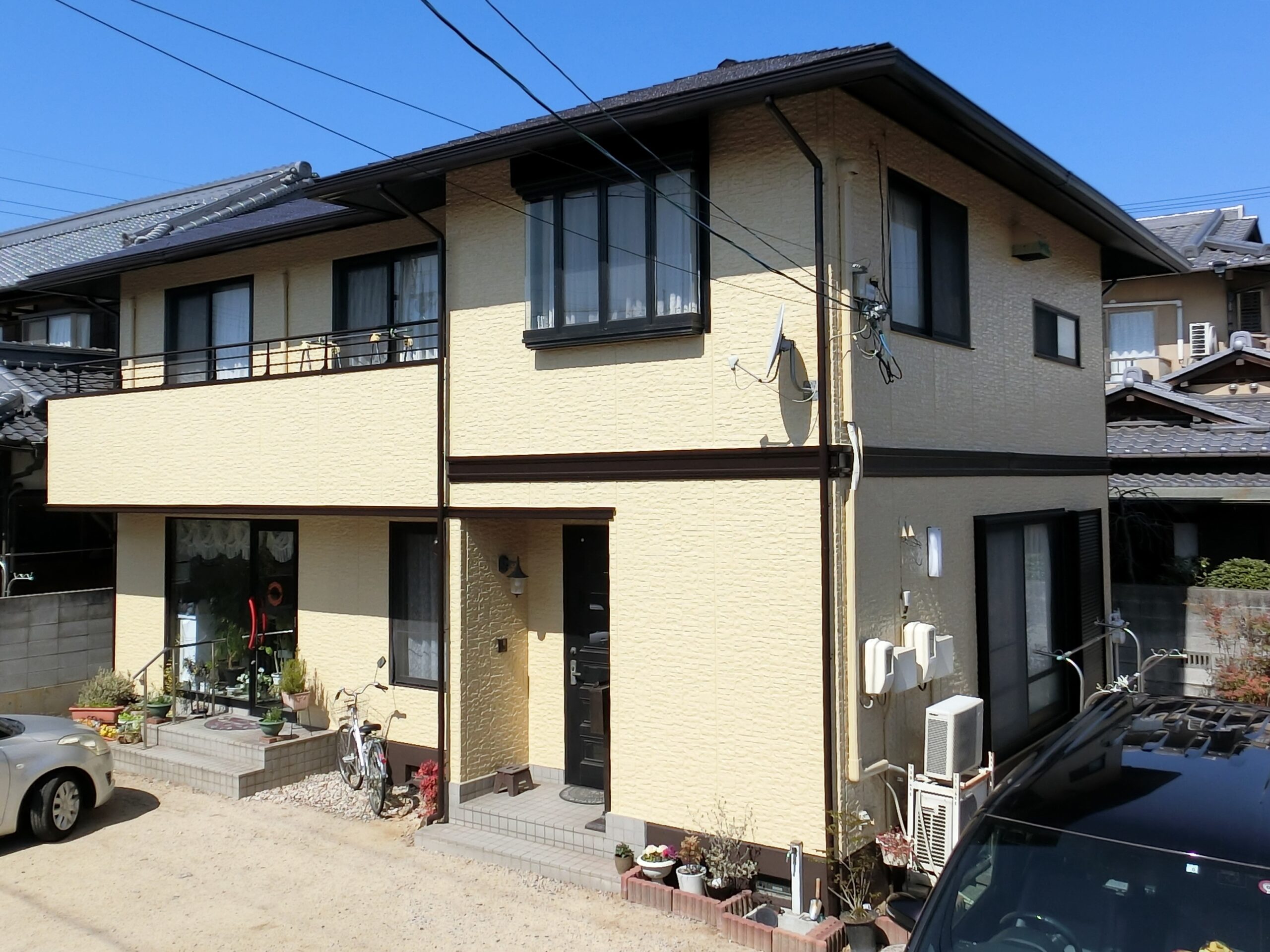 倉敷外壁塗装工事完成の全景