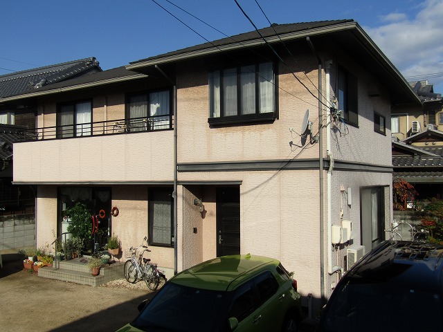 倉敷外壁塗装工事前の全景